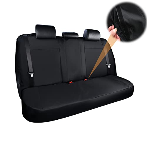 Coverado Waterproof Car Back Seat Cover, Oxford Rear Seat Cover for Car Back Seat Protector for Kids & Dogs, Universal Fit for Cars SUVs Trucks and Vans(L,Black)