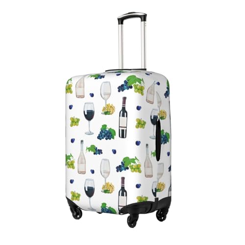 Wine Print No.J918 Luggage Cover Protector Anti-Scratch Washable Fits 18-32 Inch Luggage-Medium2
