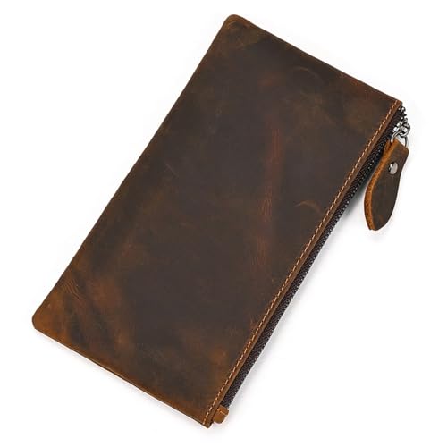 Mens Wallet Long Leather Clutch Bag Clip Men Women Wallet RFID Blocking(Colour 2)