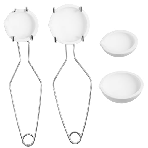 Homoyoyo Gold Jewelry Dish Set Crucible Kit Tongs Melting Pot for Metal Casting for Jewelry Making Silver Work