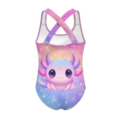 Image of Xpyiqun Swimsuit for Girls One Piece Bathing Suits Size 5-14 Sleeveless Swimwear Cross Shoulder Strap Swimming Wear