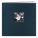 Pioneer Silk Postbound Album with Photo Window, Lagoon