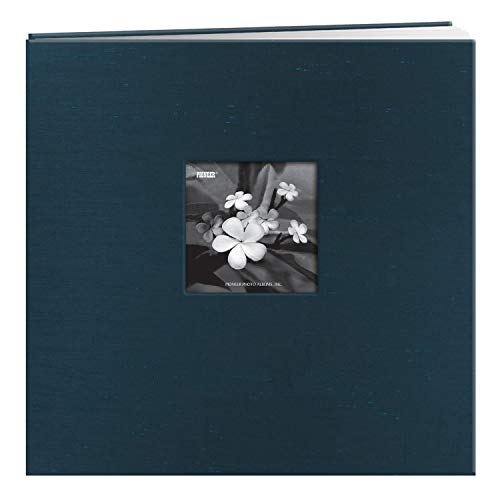 Pioneer 12-Inch by 12-Inch Silk Postbound Album with Photo Window, Blue