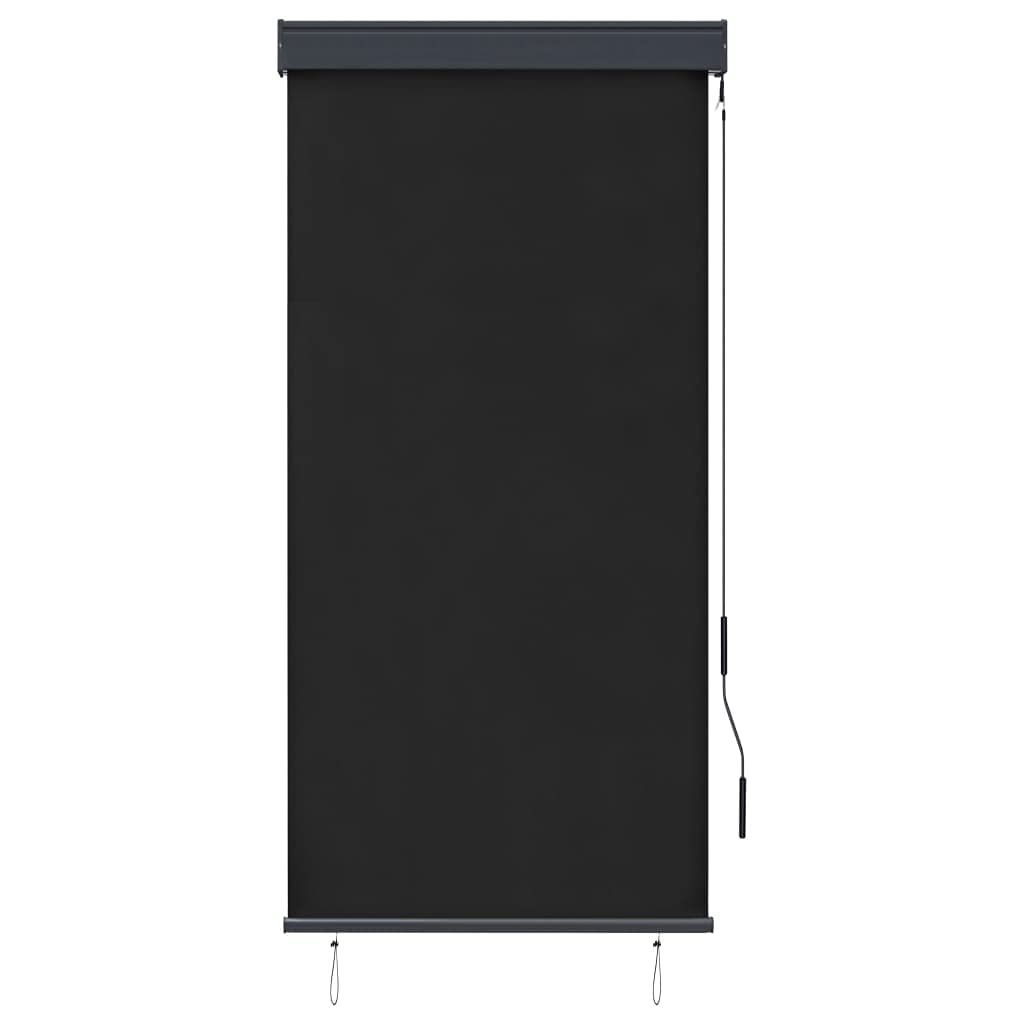 vidaXL Outdoor Roller Blind for Patio, Garden, Terrace - Anthracite, Breathable Polyester Fabric with PA Coating & Easy Roll-Up Aluminum & Steel Structure 31.5 x 98.4 inches