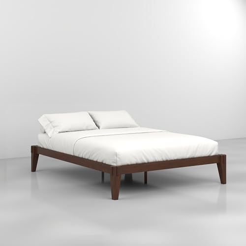 Bme EEVL1 Chalipa 14 Inch Queen Bed Frame - Solid Wood Platform Bed - Japanese Joinery Bed Frame - Wood Slat Support - No Box Spring Needed - Easy Assembly - Minimalist & Modern Style, Walnut thumb #3