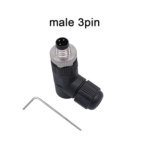 Conector M8 A-Code macho de 3 pines angular IP68 sin soldadura para sensor industrial 2