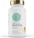 Biotin Tabletten - Hochdosiert mit 10.000 mcg D-Biotin pro Tablette - 365 vegane Tabletten im 1-Jahresvorrat - für schöne Haare und Haut - Vitamin B7 trägt zur Erhaltung normaler Haut und Haare bei