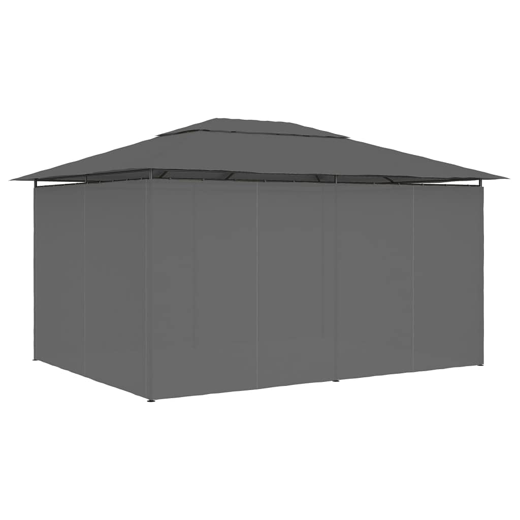 Gartenpavillon mit Vorhängen, XIAOGUANG Pop-Up Partyzelt, Festzelt, Pavillon, Garden Decoration, Canopy Tent, Lagerzelt, Pavillon, 4 x 3 m Anthrazit