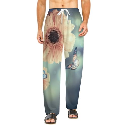 Vêtements de nuit femme long bas de pyjama imprimé fleuri taille S
