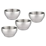 wrtgerht 4 STÜCKE Edelstahl Reisschalen Doppelschicht Nudelschalen for die Küche zu Hause Küchengeräte