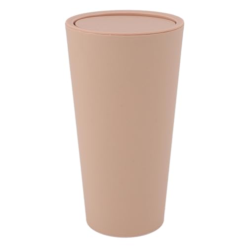 LIZEALUCKY Papelera para Escritorio con Tapa giratoria, Mini Cubo de Basura ABS, pequeño cesto de Basura para Oficina, Dormitorio y hogar (Caqui)