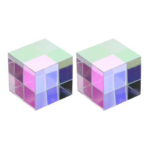 Cube prisme optique couleur AB 40mm, figurine en verre esthétique à offrir pour passionnés