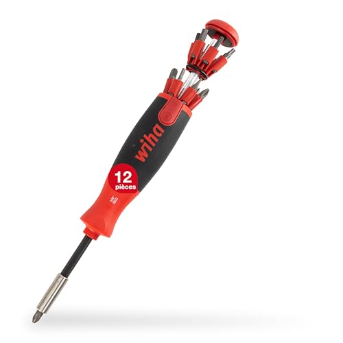 Wiha Tournevis porte-embout LiftUp 25 avec 12 embouts (38606)