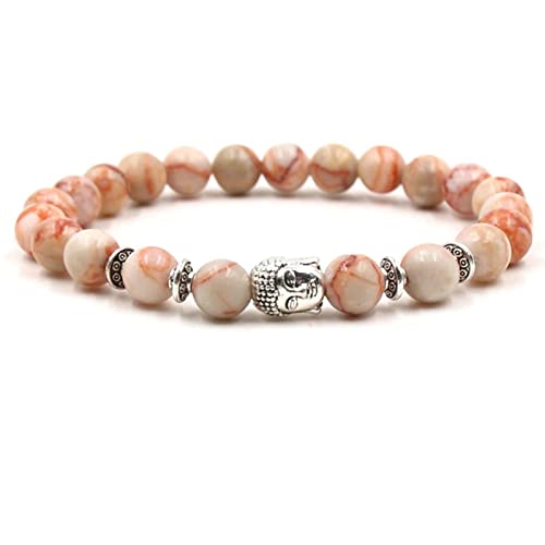 Bracelet perles pour femme et homme en pierre véritable de 8 mm