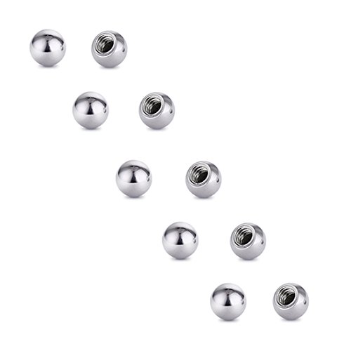 COTTVOTT Threaded 316L Steel Replacement Balls Piercing Parts for Body Jewelry 14G 16G Barbell