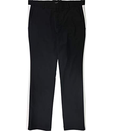 Alfani Mens Side Striped Dress Pants Slacks blkbrightwh 38x30