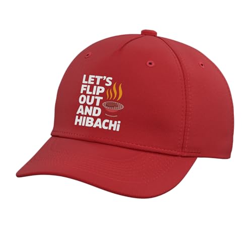 Hibachi Grill Cook Japan Chef Japanese Food Adjustable Printed Baseball Hat, Red