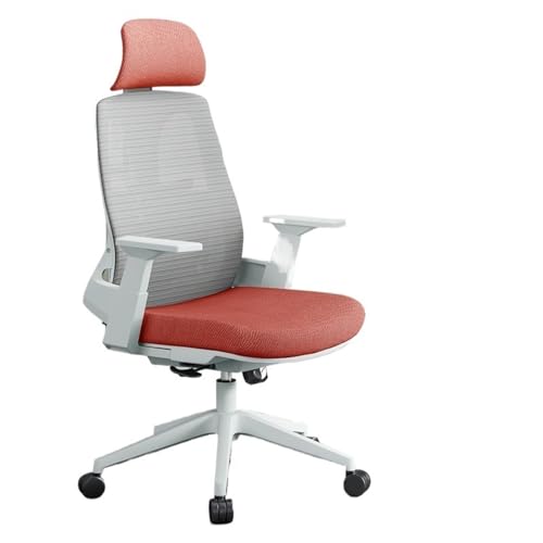 Silla ejecutiva Profesional de Oficina, ergonómica, con Respaldo cómodo, giratoria, para el hogar, Estudio, con reposabrazos Ajustables y Ruedas, para computadora (roja)