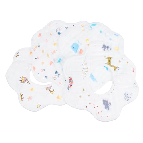 HONITANO 4 Piezas baberos de algodón para bebés baberos guarderia baberos toallas de saliva para bebés babero de algodón recién nacido Toalla de saliva para pequeños algodón
