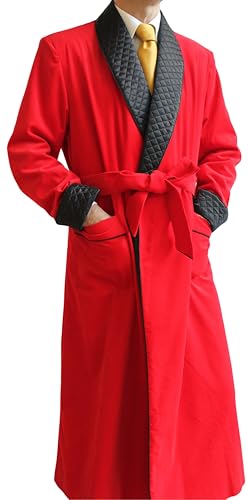 Men's Quilted Smoking Jacket Robe | Luxury Velvet Long Robe for Men | Warm, Comfortable & Stylish Lounge Coat