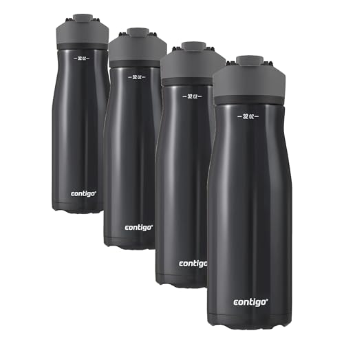 Image of Contigo AUTOSEAL Water Bottle, 32oz | Licorice | For Outdoor Activities | Pack of 4