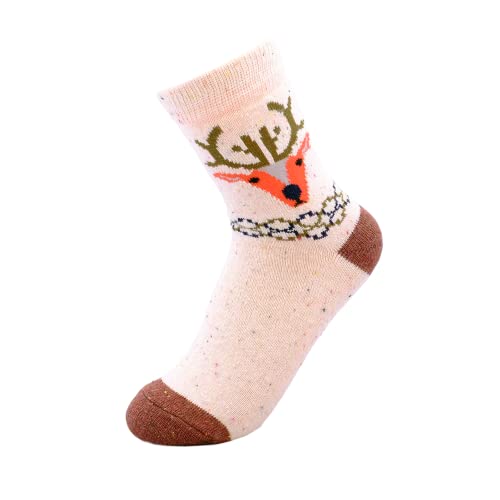 Image of JOYCA & CO. 3-5 Pairs Womens Multicolor Fashion Warm Wool Cotton Thick Winter Crew Socks