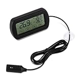 BAZEITFLOW LCD Digital Eier Schlüpfthermometer Hygrometer mit Sensor Transparenter ABS Körper Großer Saugnapf für Brutkästen und Amphibienhaltung