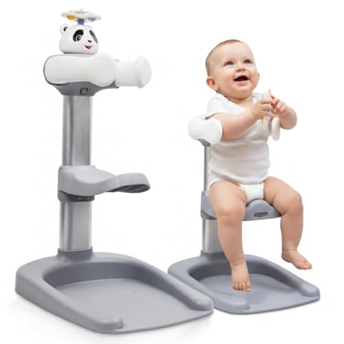 Image of Baby Shower Stand with Built-in Seat | Baby Bath Stand Height-Adjustable Washing Stand for Toddlers | Soporte para Bañera con Asiento