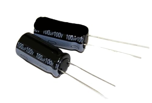 Condensateur électrolytique audio 100V 100µF radial 10x20mm pour carte électronique et ampli