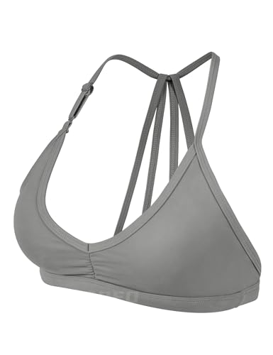 Image of YEOREO CoreFlex Workout Sports Bras for Women Padded Strappy Open Back Gym Bra Light Impact Criss Cross Yoga Crop Top