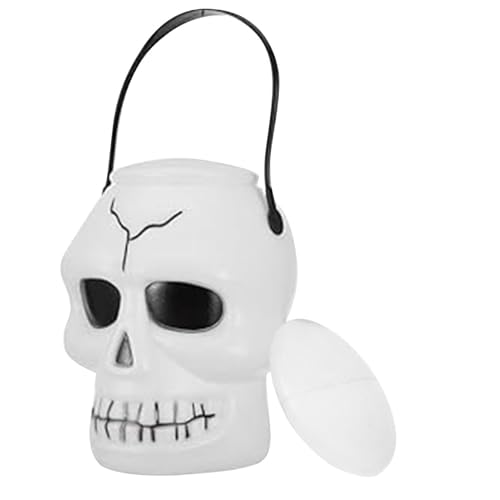 Yidueace Cubo De Halloween,Cubo De Calavera | Tarro De Calavera con Asa para Velas Decorativas Adultas Fiestas Góticas