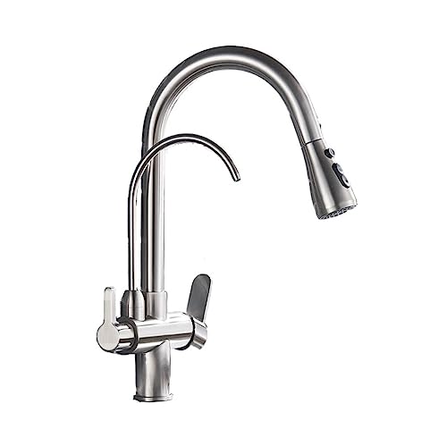 Robinet mitigeur eau purifiée maison cuisine évier moderne gris douchette extractible pratique