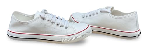 Image of Classic Canvas Low-Top Sneakers, Casual Lace-Up Style with Rubber Sole for Mens