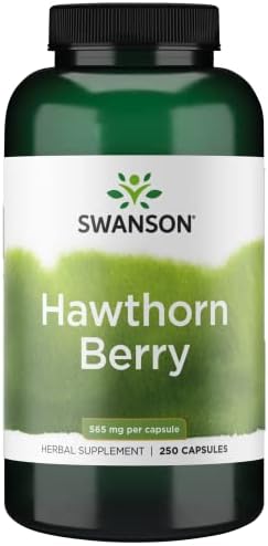 Swanson Hawthorn Berries Supplement | Supports Blood Pressure & Heart Health 250 Capsules, 565 mg Each Hawthorne Berry Pills
