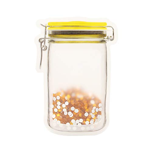 TADAE 20 Pack Mason Jar Zipper Bags, Food Storage Snack Zipper Bags, Reusable Airtight Seal Food Storage Bags, Leak-proof Food Saver Bags for Travel Camping and Kids