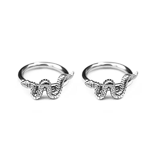 Personalized 16G Snake Surgical Steel Hinged Septum Clicker Helix Cartilage Daith Tragus Sleeper Small Hoop Earrings Nose Rings Hypoallergenic Sensitive Ears Dainty Cute Minimalist Tiny Mini Punk Animal Huggie Hoops Piercing Body Jewelry For Women Men Girls Gifts Bff Birthday Her (10Mm) #TOP12