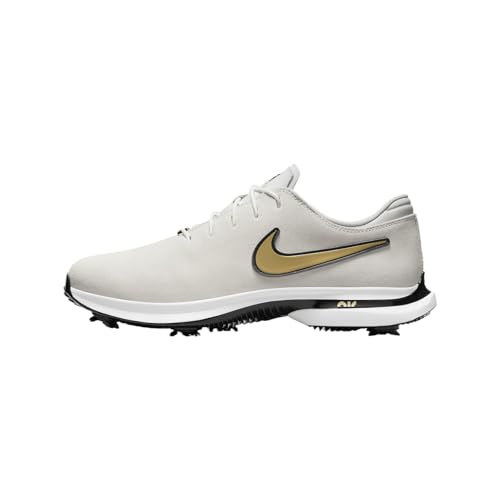 Nike Air Zoom Victory Tour 3 NRG Golf Shoes (FJ2241-100, White/Metallic Silver/Black/Metallic Gold) Size 15