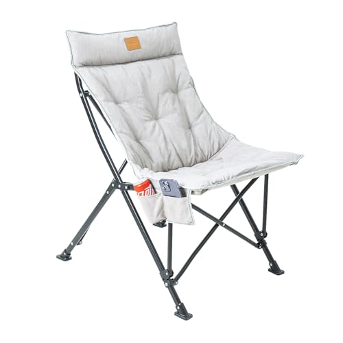 ARMOR CASTLE Saucer Chair for Adults, Portable Folding Comfy Lounge Chair for Bedroom/Dorm/Reading/Living Room, with Storage Bag