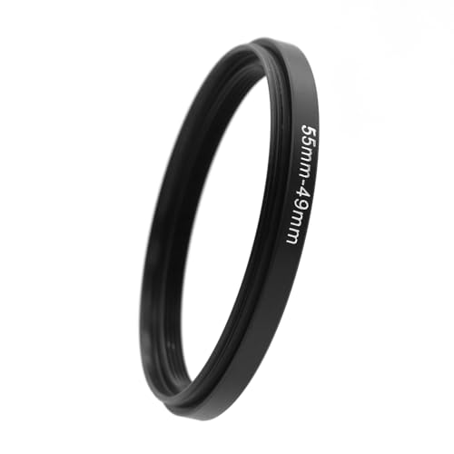 Adaptador de anillo reductor 55-49 mm, rosca macho de 55 mm para lente y rosca hembra de 49 mm para filtro, anillo adaptador para filtro reductor para instalar filtros ND, CPL y UV de 49 mm en lentes de 55 mm miniatura 7