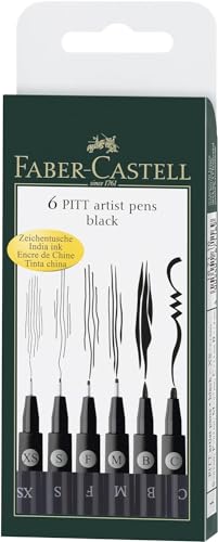 Faber-Castell F167116 Pitt Artist Pen Wallet Of 6 thumb #1