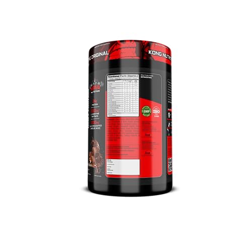 Image of KONG SHREDZ Whey Protien, Approx 28 Servings per container Nutraceutical For Adults 18 Years and above with Delicious Flavours. (Rich Chocolate, 900 Gram)
