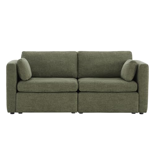 Image of CHITA 78 inch Modular Sectional Sofa,2 Seat Modular Couch, Moss Green