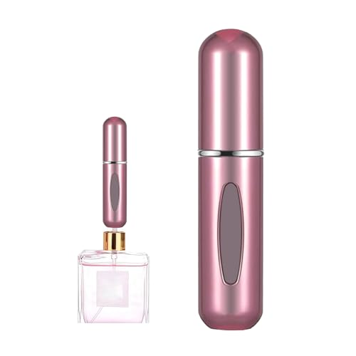Image of Portable Mini Perfume Atomizer Bottle, 5ml /0.17oz Refillable Spray, Scent Pump Case, Travel Atomizer (Matte Pink)