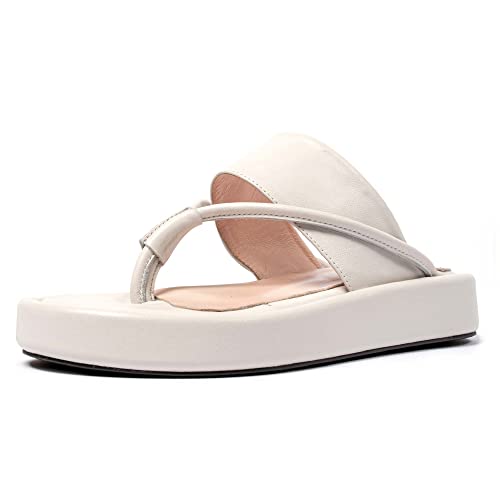 L37 HANDMADE SHOES I'm So Excited, Sandalia Mujer, Blanco, 40 EU