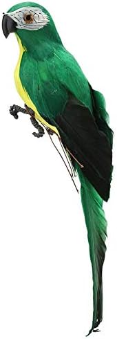 popyes Perroquet Artificiel en Plume et Mousse Oiseaux Artificiels en Plumes Realiste Ornement Oiseaux Décoratifs pour Balcon, Jardin, Maison 28cm (Rose