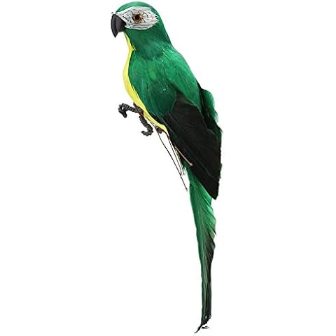 akaddy Foam Feather Artificial Parrot Imitation Bird Model Ornament for DIY Crafts Decoration Home Garden Wedding Party (Green) Cover
