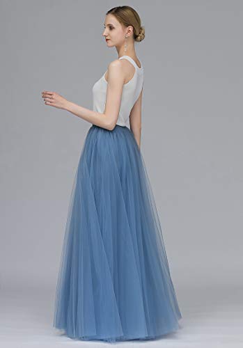 EllieHouse A Line Long Full Bridesmaid Tulle Skirt for Wedding Evening Party Prom P682
