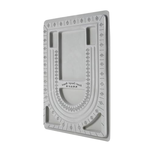 Jeffergarden Bead Design Mat Board Halsband Beading Smycken Organizer Bricka DIY Craft Tool Flockad Organizer Making Storage Project Tools, Pärlsträngbräda för Smyckestillverkning, Halsbandsdesign