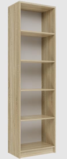 BDW Bücherregal 5 Fächer Standregal Aktenregal Wandregal Raumteiler Regal Raumtrenner Büroregal Mehrzweckregal 50x30x182cm Holzwerkstoff (Eiche Sonoma)