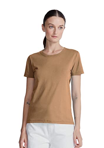 Blusa Básica Feminina Manga Curta Camelo XXG